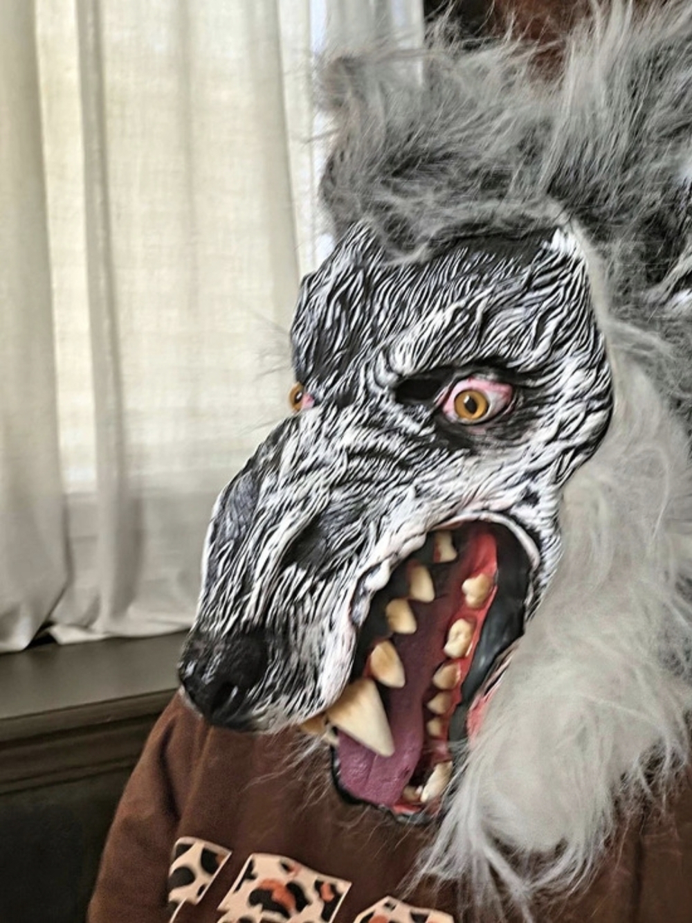 California Costumes Ani-Motion Werewolf Mask Black & White
